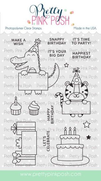 Pretty Pink Posh BIRTHDAY SIGNS Clear Stamps