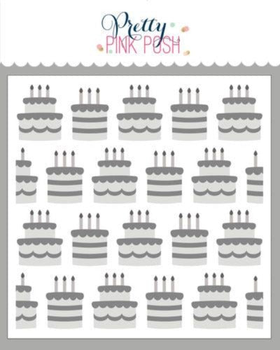 Pretty Pink Posh LAYERED BIRTHDAY CAKE Stencils
