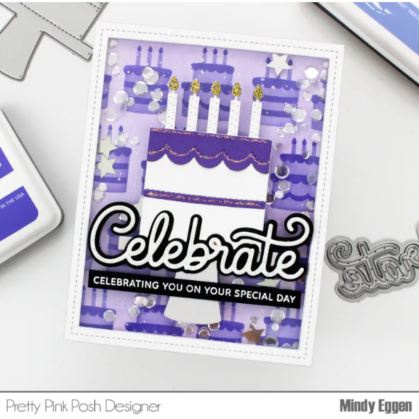 Pretty Pink Posh LAYERED BIRTHDAY CAKE Stencils | color-code:ALT2