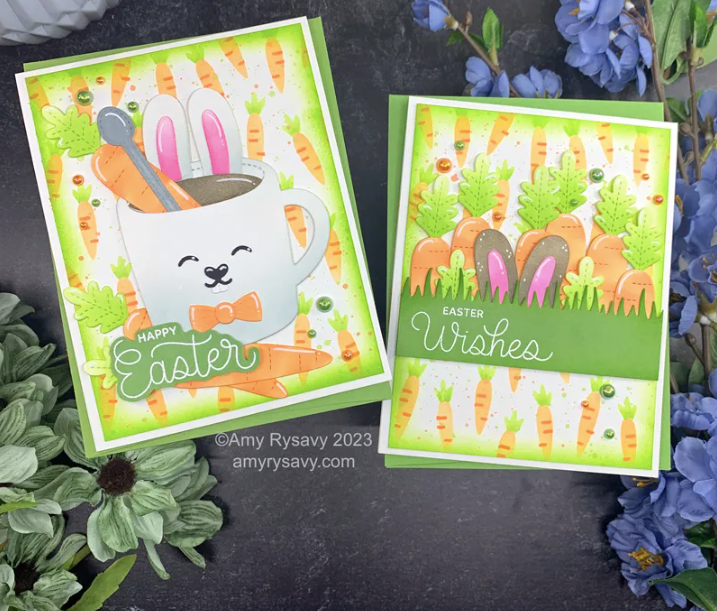 Pretty Pink Posh Easter Sentiments Clear Stamps carrots