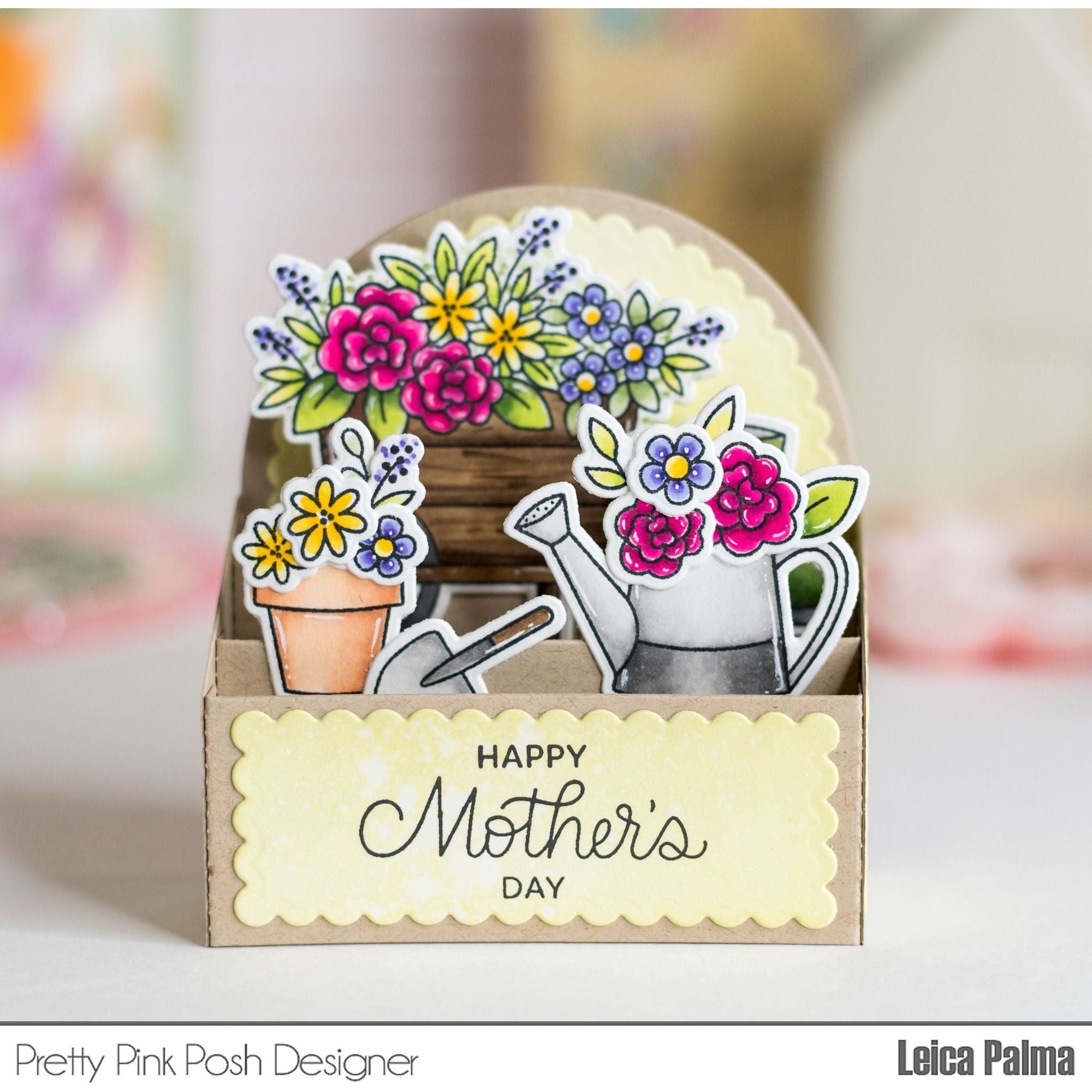 Pretty Pink Posh Scallop Box Card Dies Mother's Day