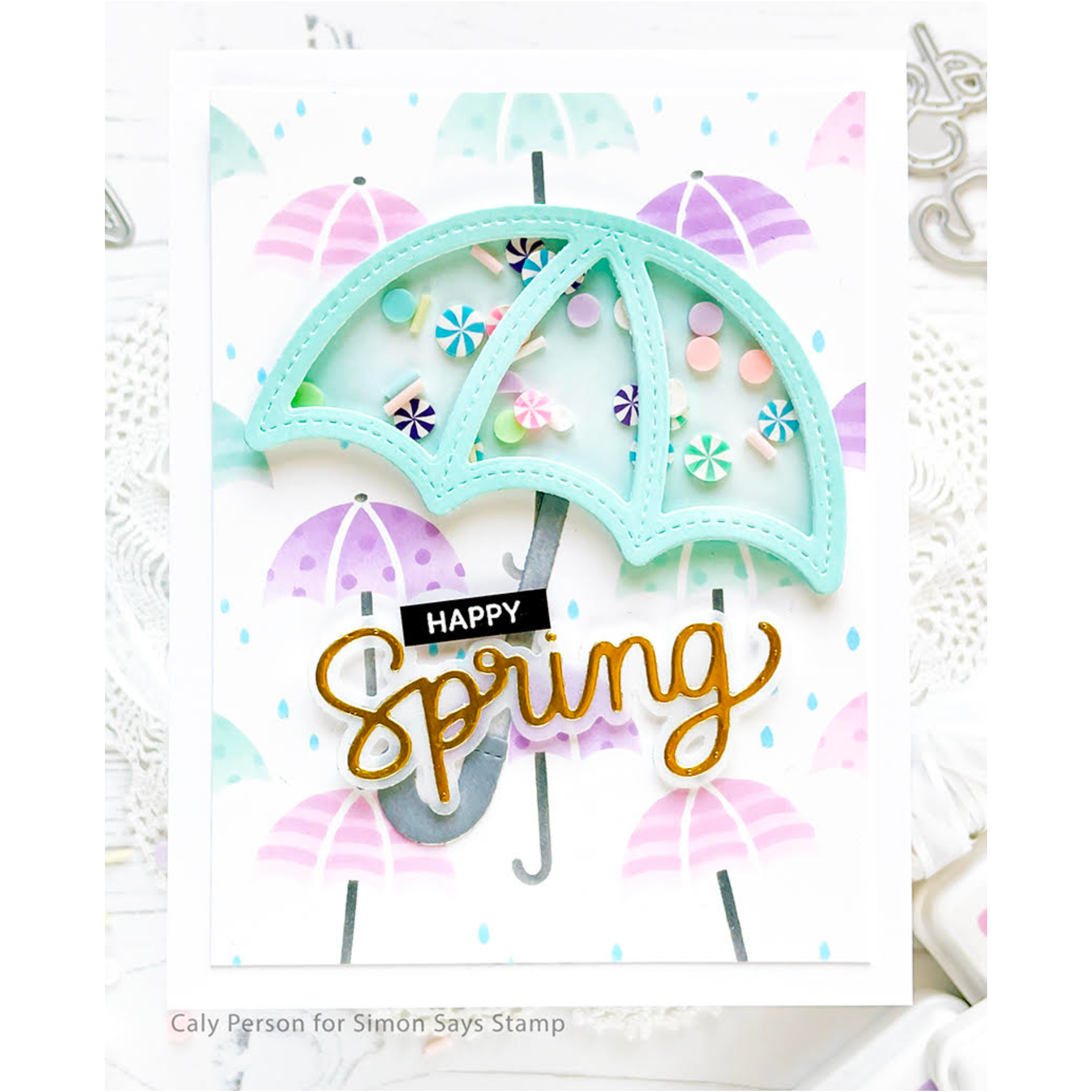 Pretty Pink Posh Layered Umbrellas Stencils Umbrella