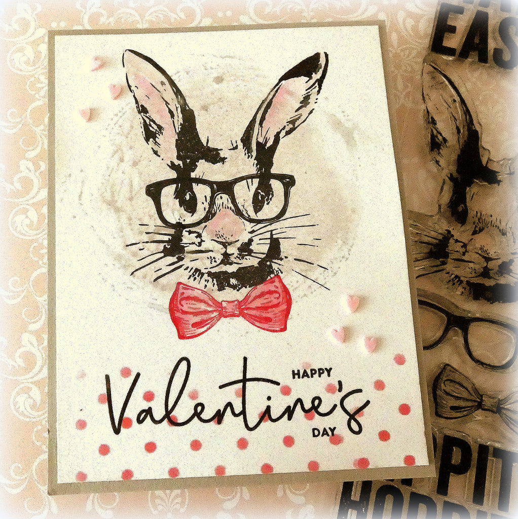 Tim Holtz Clear Stamps and Stencil HIPSTER BUNNY THMM164 | color-code:ALT01