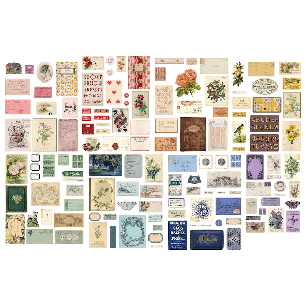 50 Sheet Ephemera Retro Journaling Mini Sticker Book 