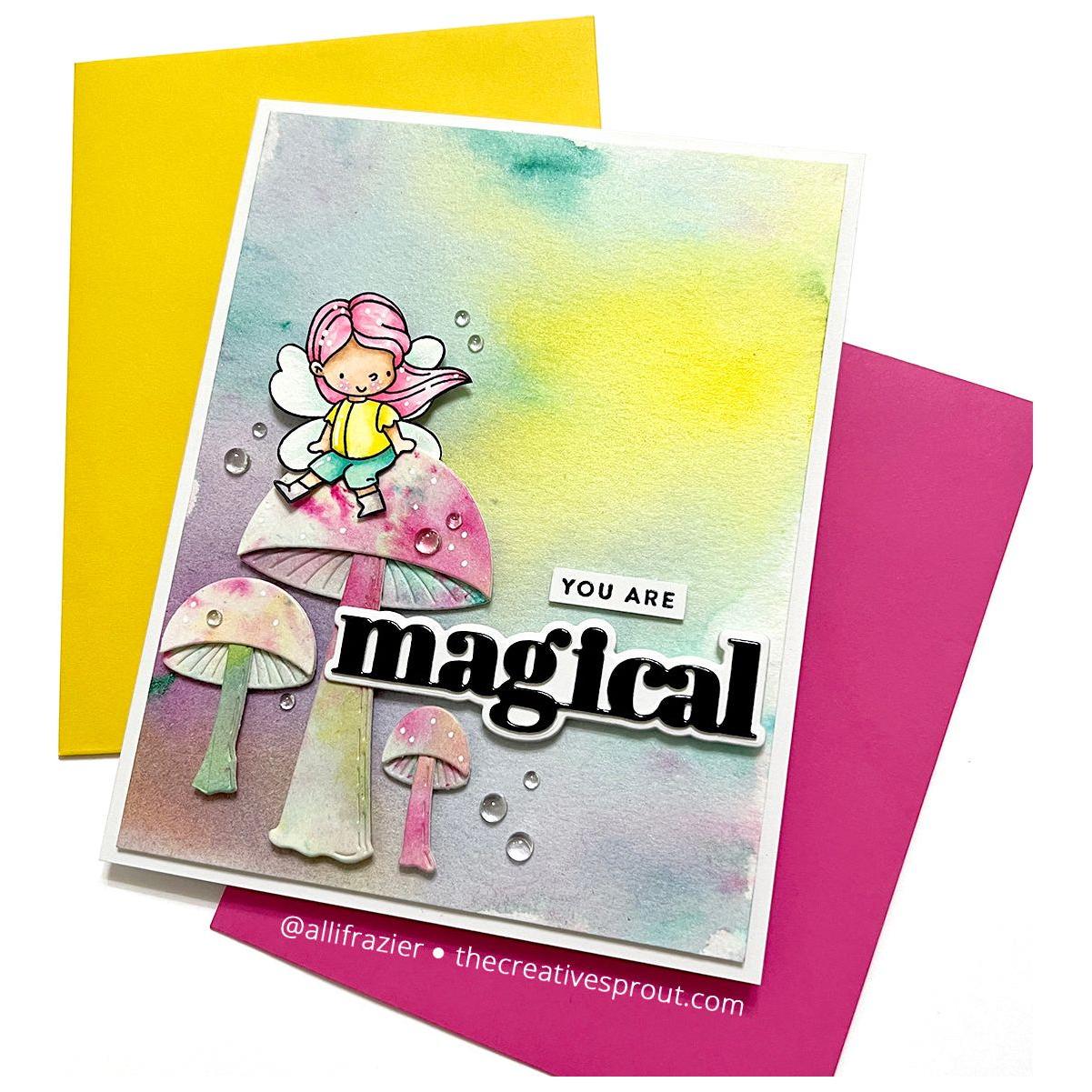 Simon Says Stamp Mushroom Stems Wafer Die s782 Fairy and Mushrooms Card | color-code:ALT09
