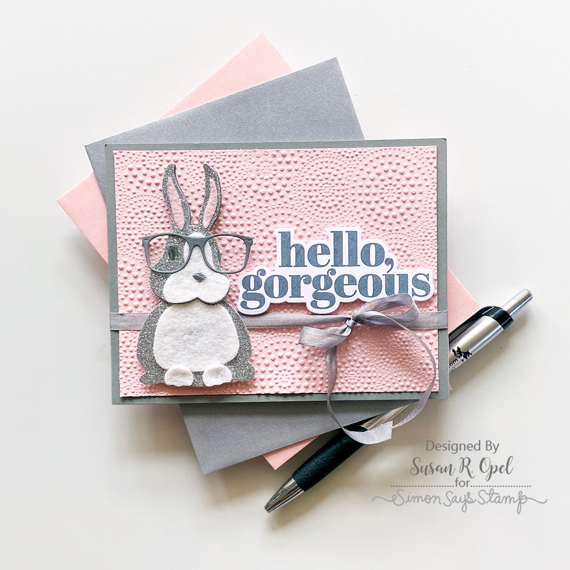 Simon Says Stamp Layered Bunny Wafer Die s784 Hello Card | color-code:ALT03