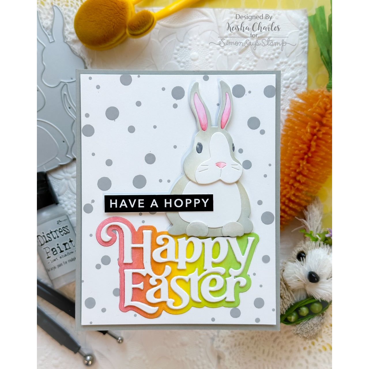 Simon Says Stamp Layered Bunny Wafer Die s784 Easter Card | color-code:ALT04