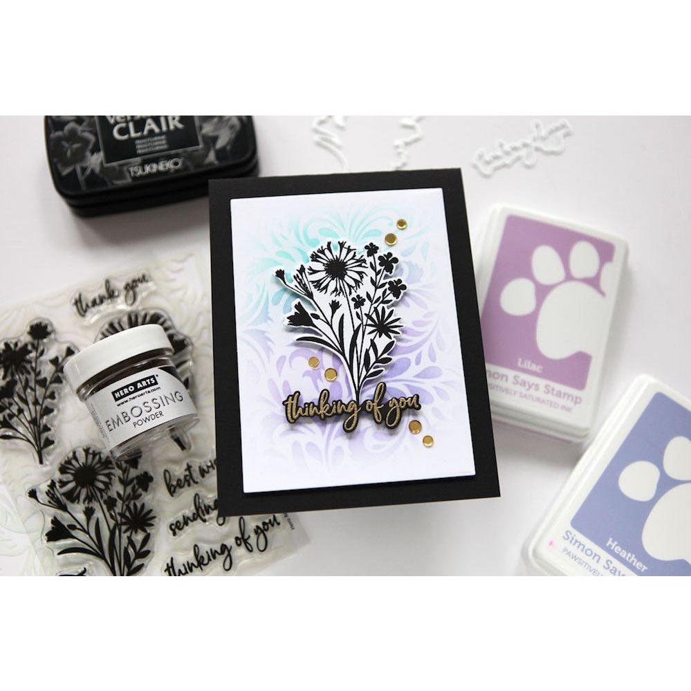 Hero Arts Leaf and Floral Stencil SA222 thinking of you | color-code:ALT1
