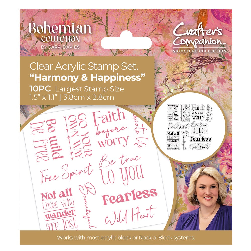 Crafter's Companion Harmony And Happiness Clear Stamps s-boh-ca-st-haha