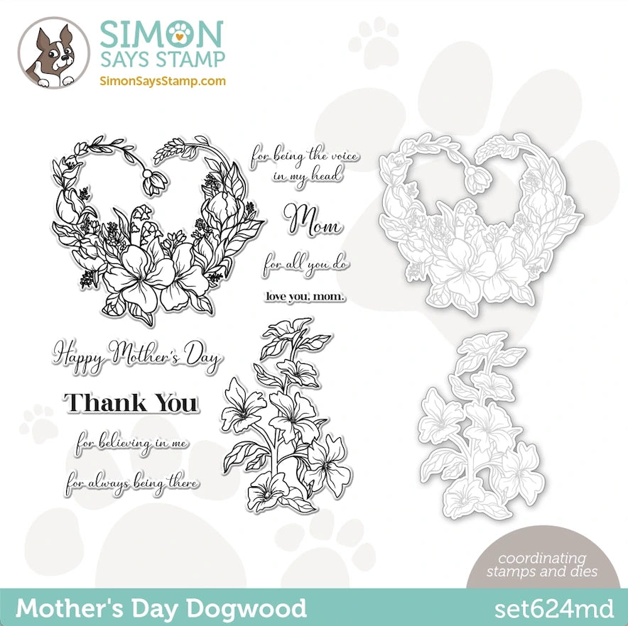 Simon Says Stamps and Dies Mother's Day Dogwood set624md Beautiful Days
