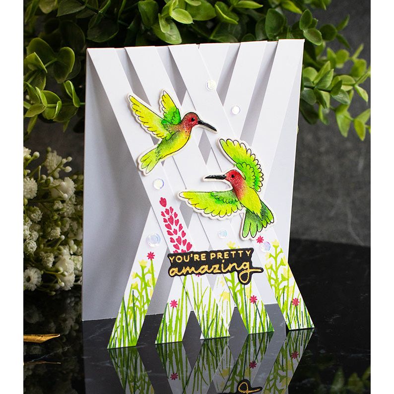 S7-230 Spellbinders Delicate Floral Hummingbirds Etched Dies amazing | color-code:ALT01