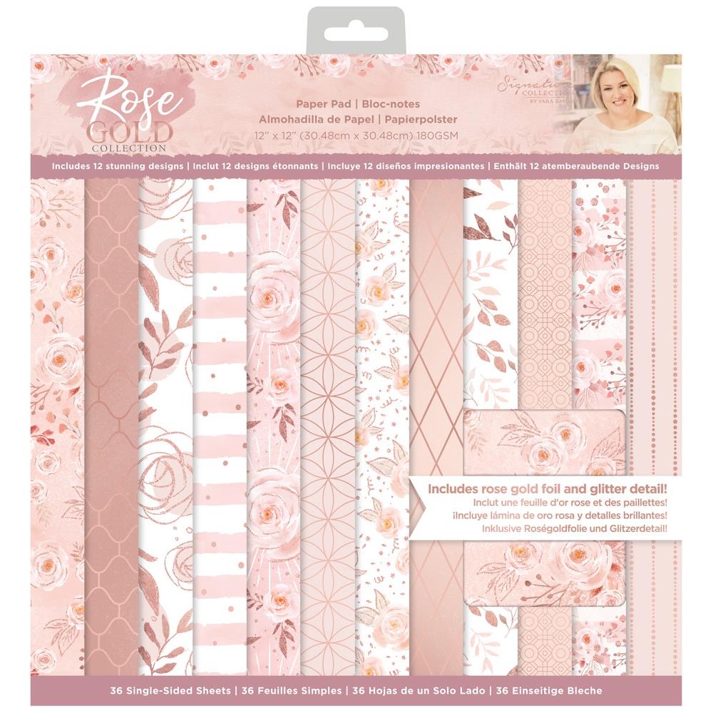 Crafter's Companion Rose Gold 12 x 12 Paper Pad s-rg-pad12