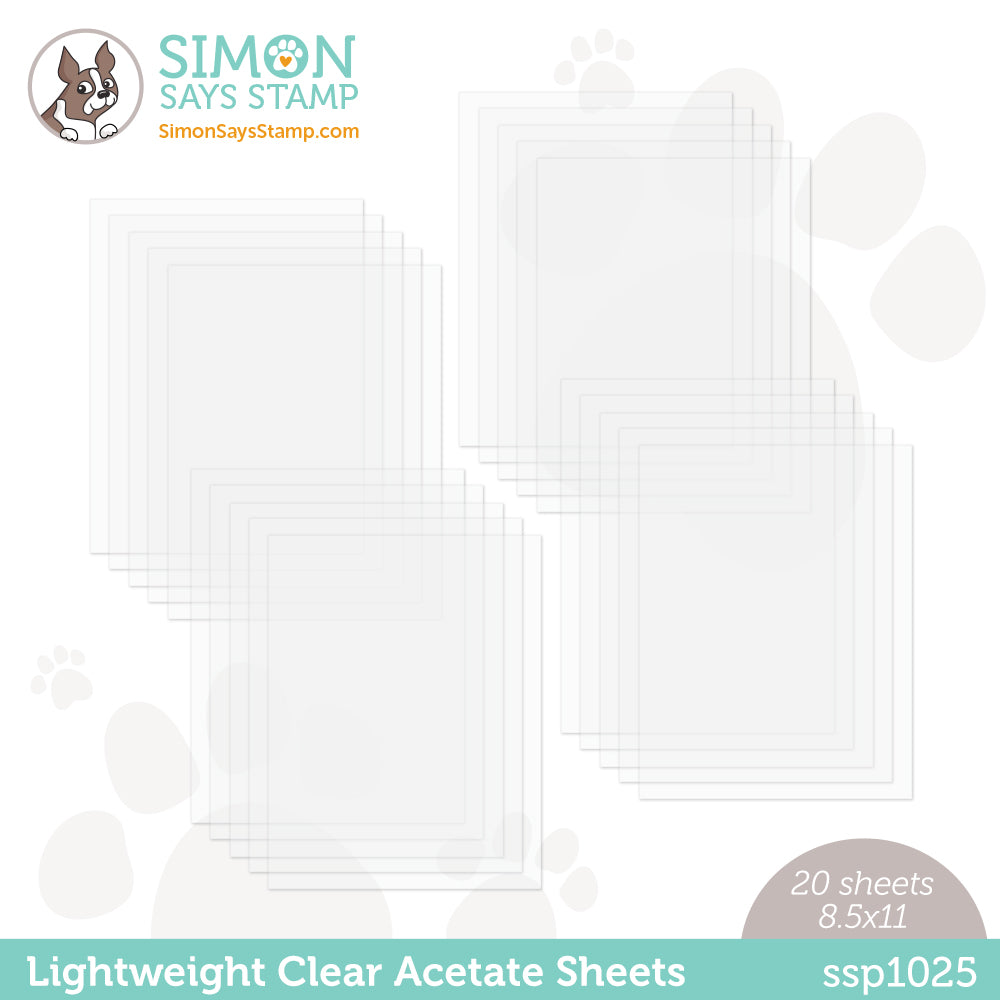 Simon Says Stamp CLEAR ACETATE SHEETS 20 pack ssp1025 Be Creative