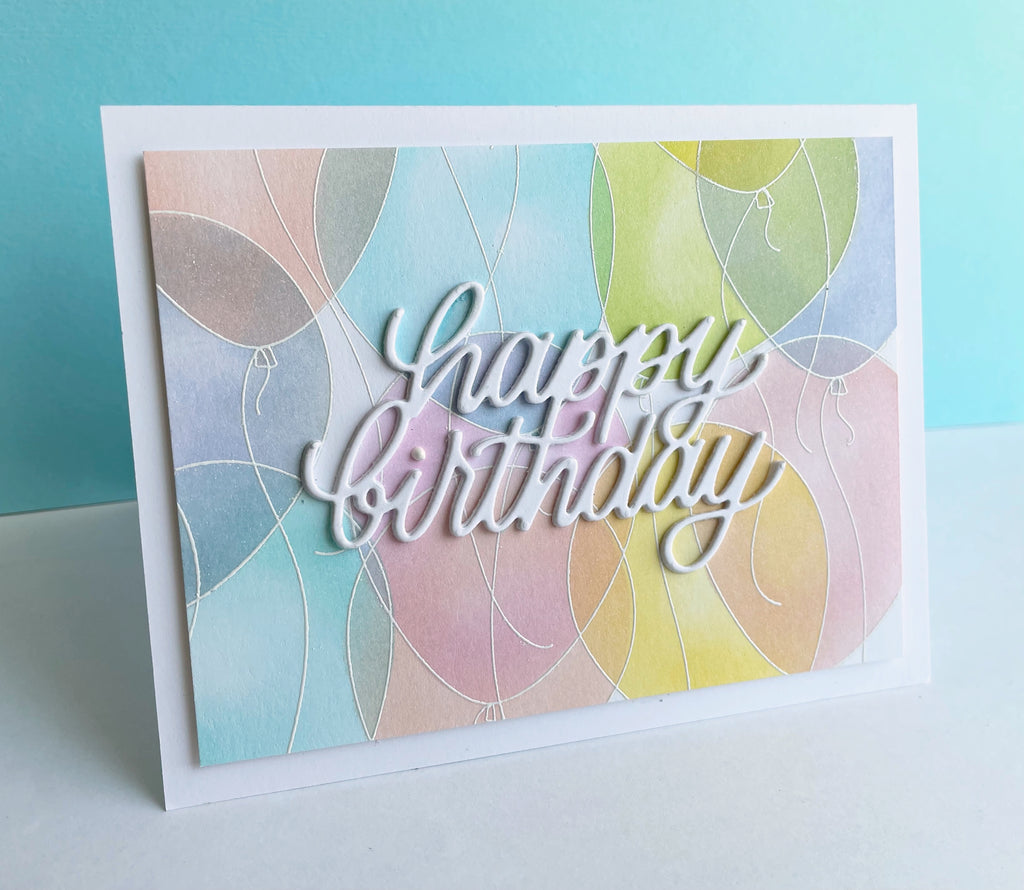 Pastel Bunch of Balloons Cling Birthday Card | color-code:ALT04