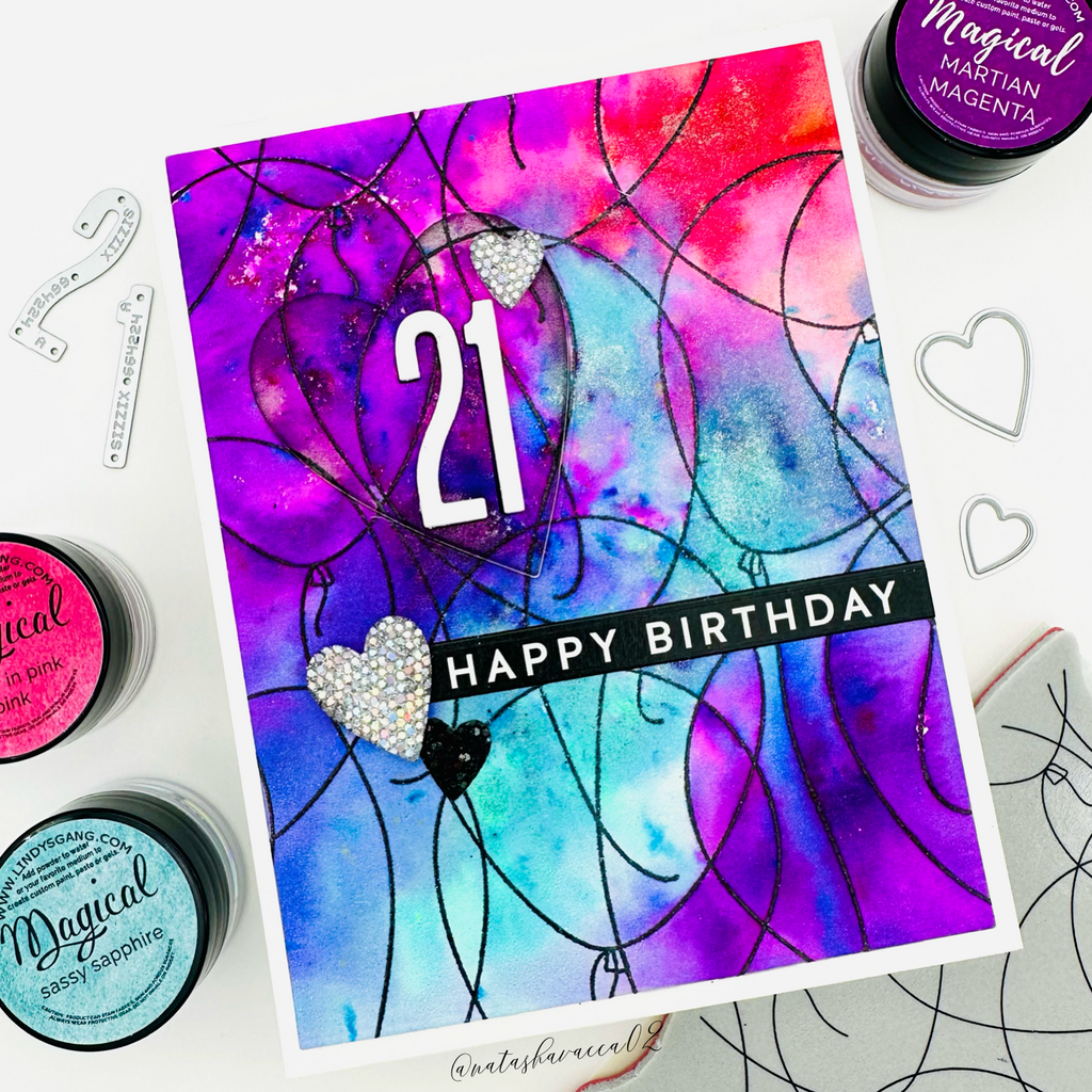 Bunch of Balloons Cling 21st Birthday Card | color-code:ALT05