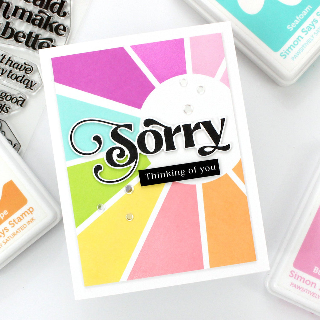 Simon Says Cling Stamps Sunshine Background sss102675 Sorry Card | color-code:ALT03