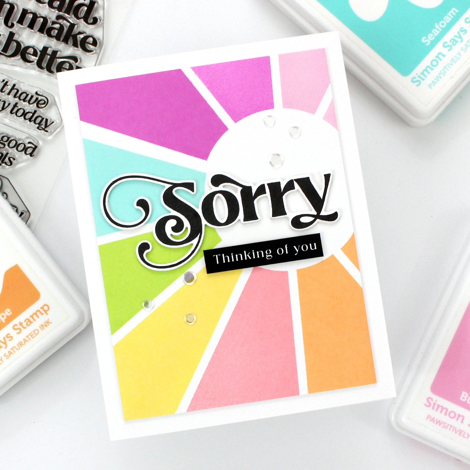 Simon Says Cling Stamps Sunshine Background sss102675 Sorry Card | color-code:ALT03