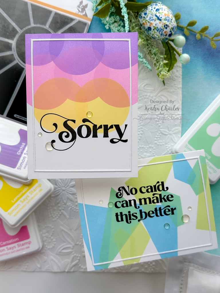 Simon Says Cling Stamps Sunshine Background sss102675 Sorry Cards | color-code:ALT06