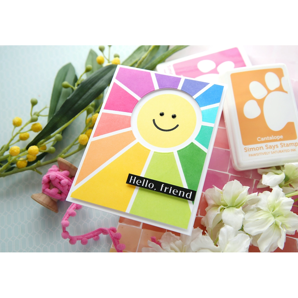 Simon Says Cling Stamps Sunshine Background sss102675 Sunny Hello Friend Card | color-code:ALT11