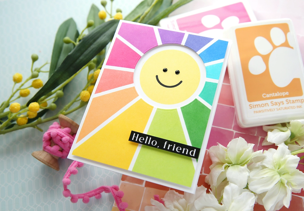 Simon Says Cling Stamps Sunshine Background sss102675 Sunny Hello Friend Card | color-code:ALT11