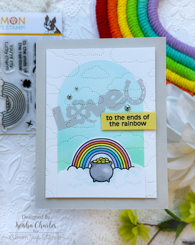 Simon Says Clear Stamps END OF THE RAINBOW sss102677 Love U Card | color-code:ALT01