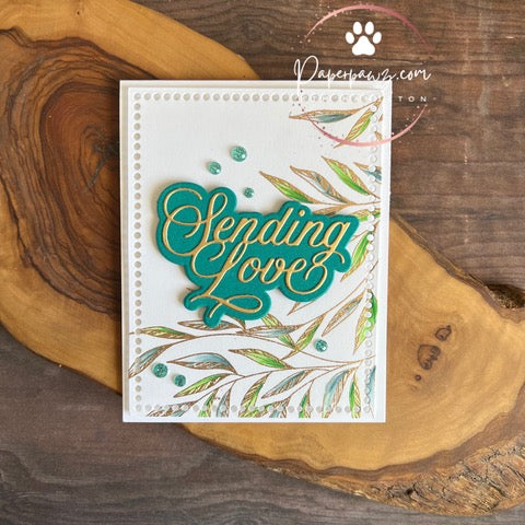 Simon Says Cling Stamps Leaf Edges sss102683 Sending Love Card | color-code:ALT01