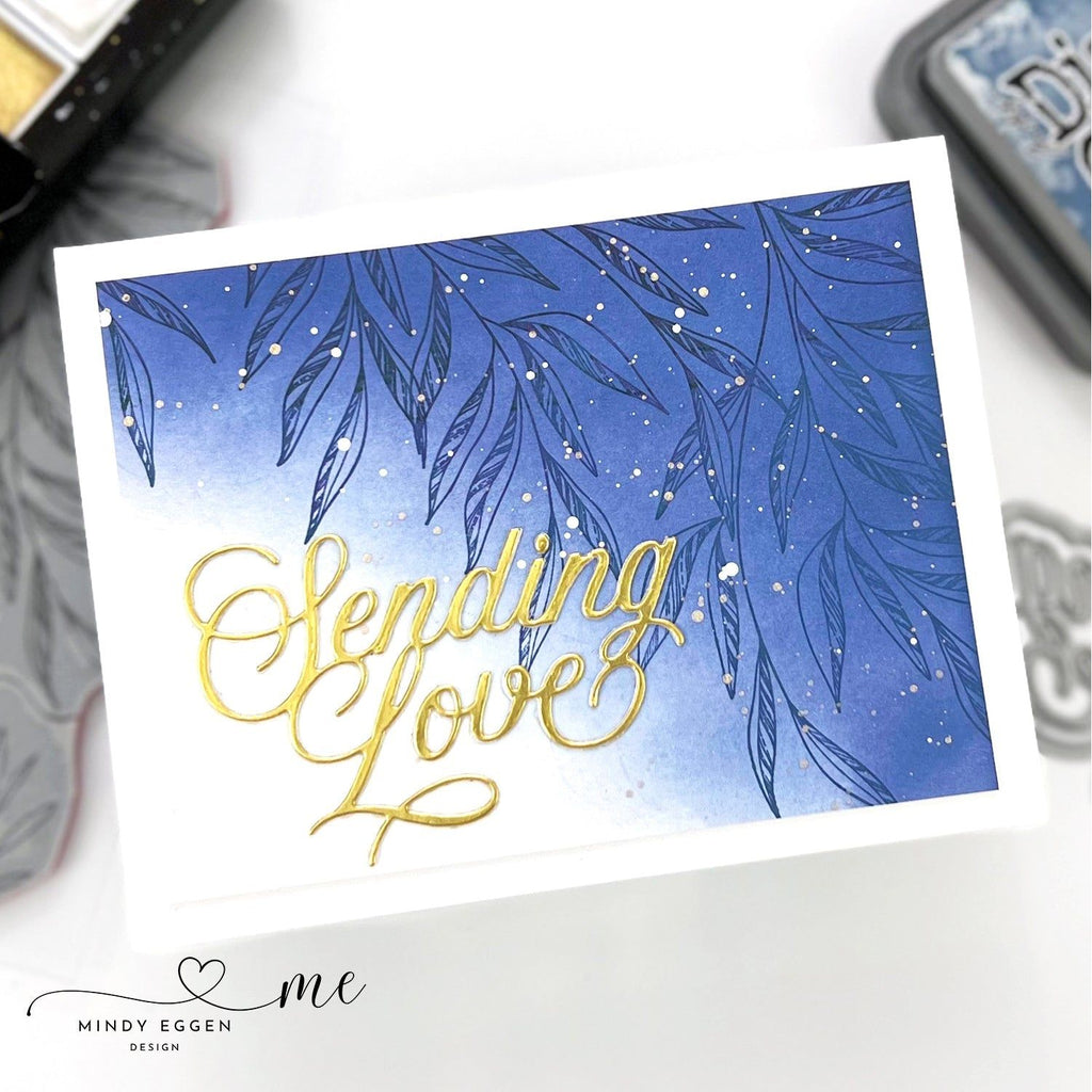 Simon Says Cling Stamps Leaf Edges sss102683 Sending Love Card | color-code:ALT06