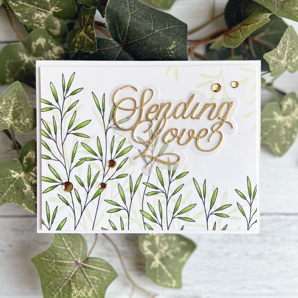 Simon Says Cling Stamps Leaf Edges sss102683 Sending Love Card | color-code:ALT07