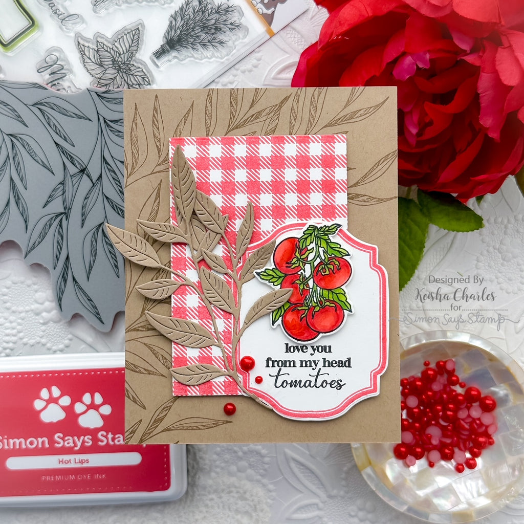 Simon Says Cling Stamps Leaf Edges sss102683 Tomatoes Card | color-code:ALT11
