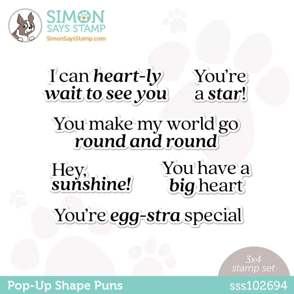Simon Says Clear Stamps POP UP SHAPE PUNS sss102694 Just for You