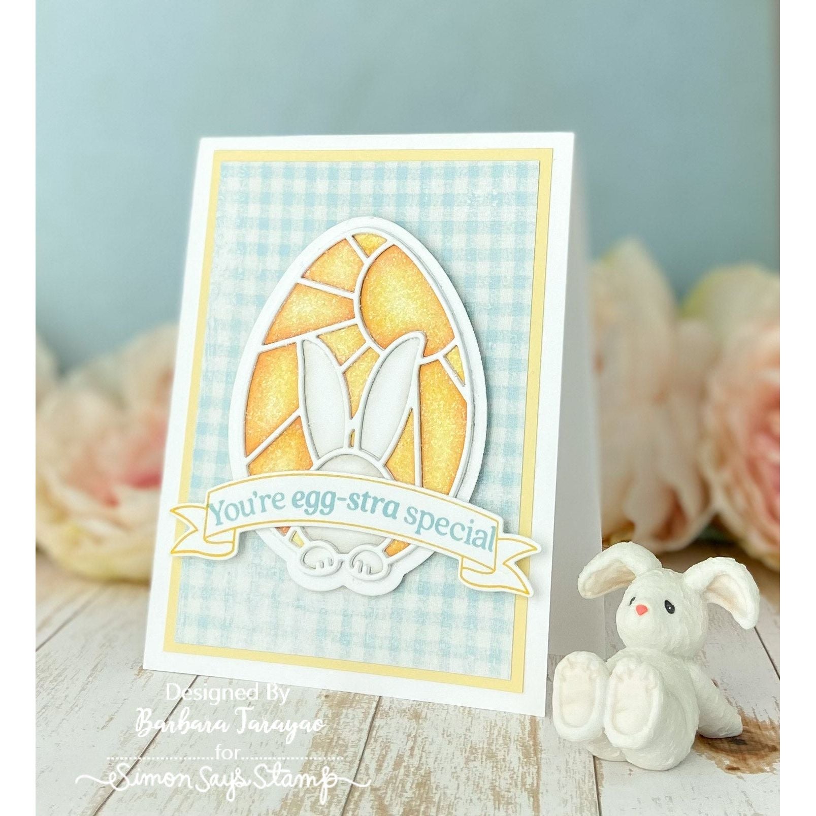 Simon Says Clear Stamps POP UP SHAPE PUNS sss102694 Bunny Egg Card | color-code:ALT01