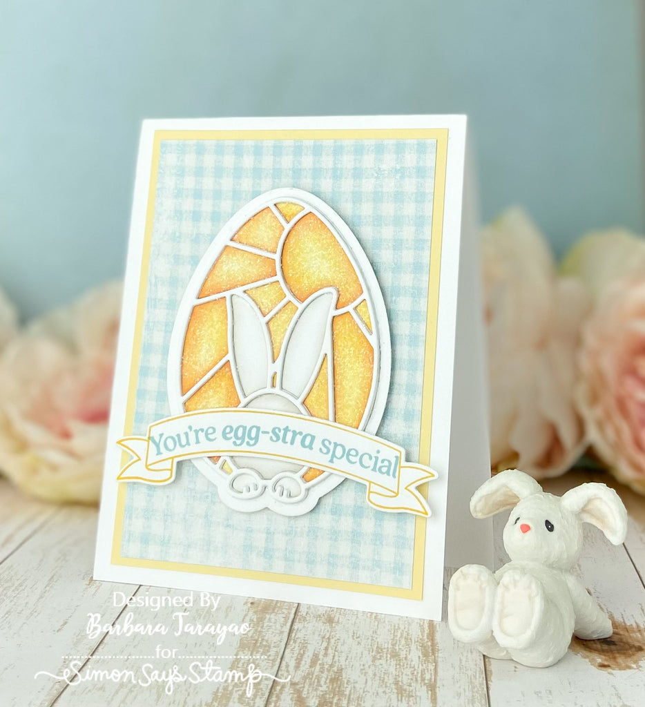 Simon Says Clear Stamps POP UP SHAPE PUNS sss102694 Bunny Egg Card | color-code:ALT01
