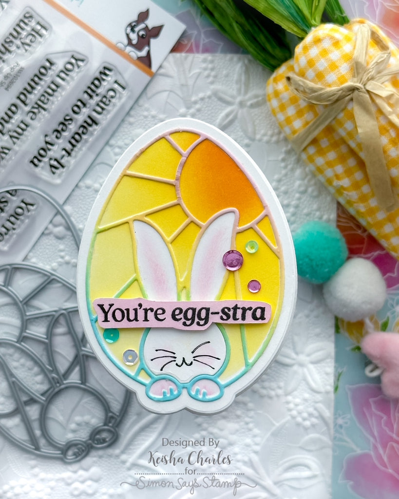 Simon Says Clear Stamps POP UP SHAPE PUNS sss102694 Bunny Egg Card | color-code:ALT02