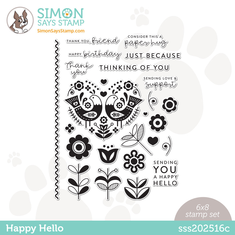 Simon Says Clear Stamps HAPPY HELLO sss202516c