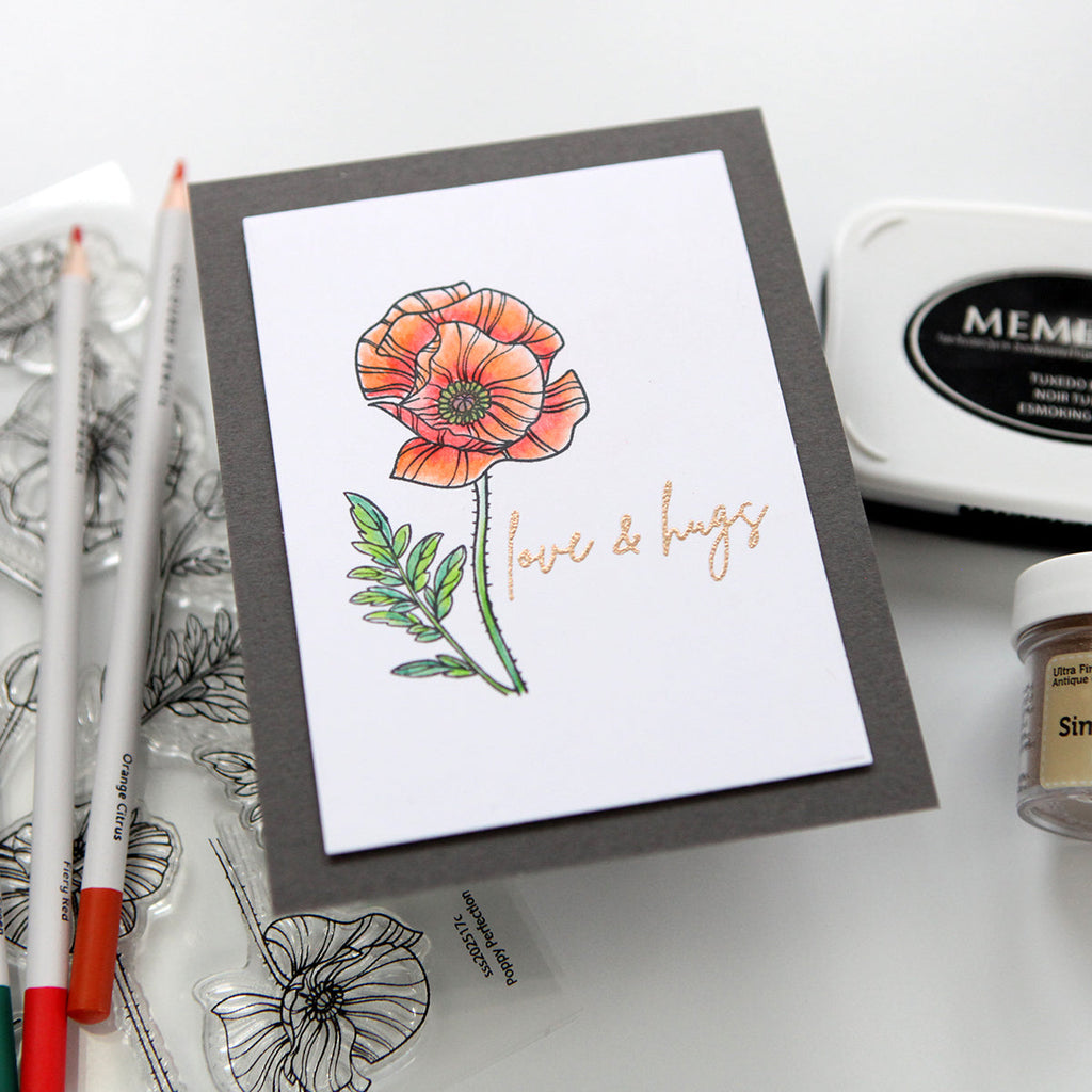 Simon Says Clear Stamps POPPY PERFECTION sss202517c Love Card  | color-code:ALT03