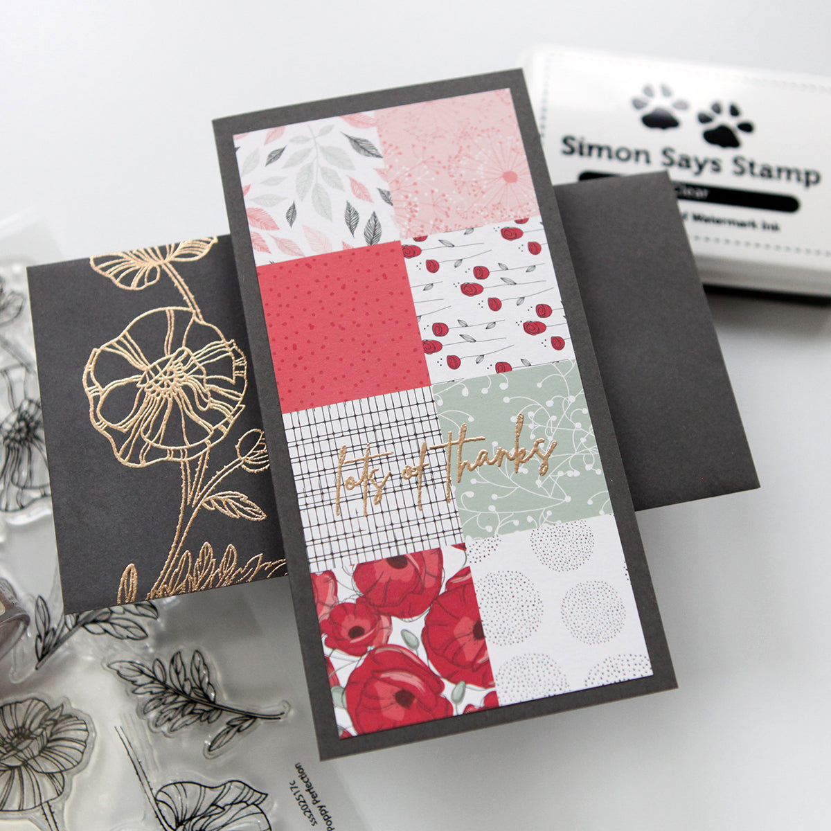 Simon Says Clear Stamps POPPY PERFECTION sss202517c Thanks Card  | color-code:ALT04