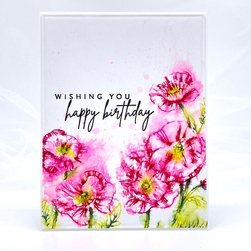 Simon Says Clear Stamps POPPY PERFECTION sss202517c Birthday Card  | color-code:ALT09