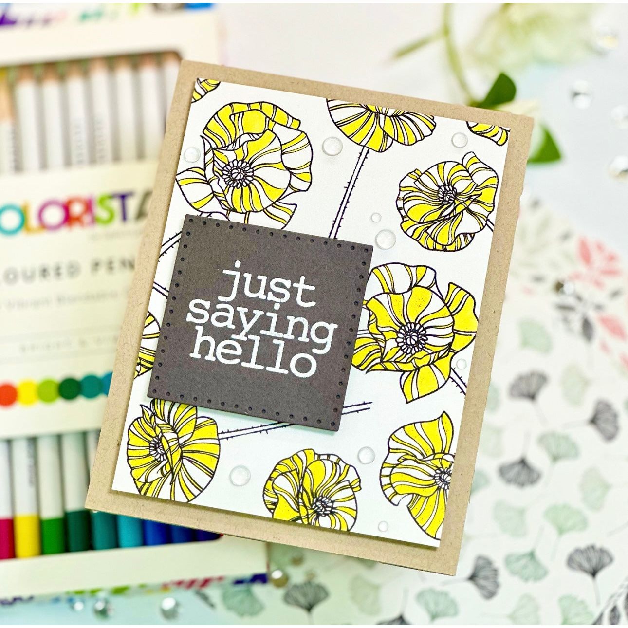 Simon Says Clear Stamps POPPY PERFECTION sss202517c Hello Card  | color-code:ALT13