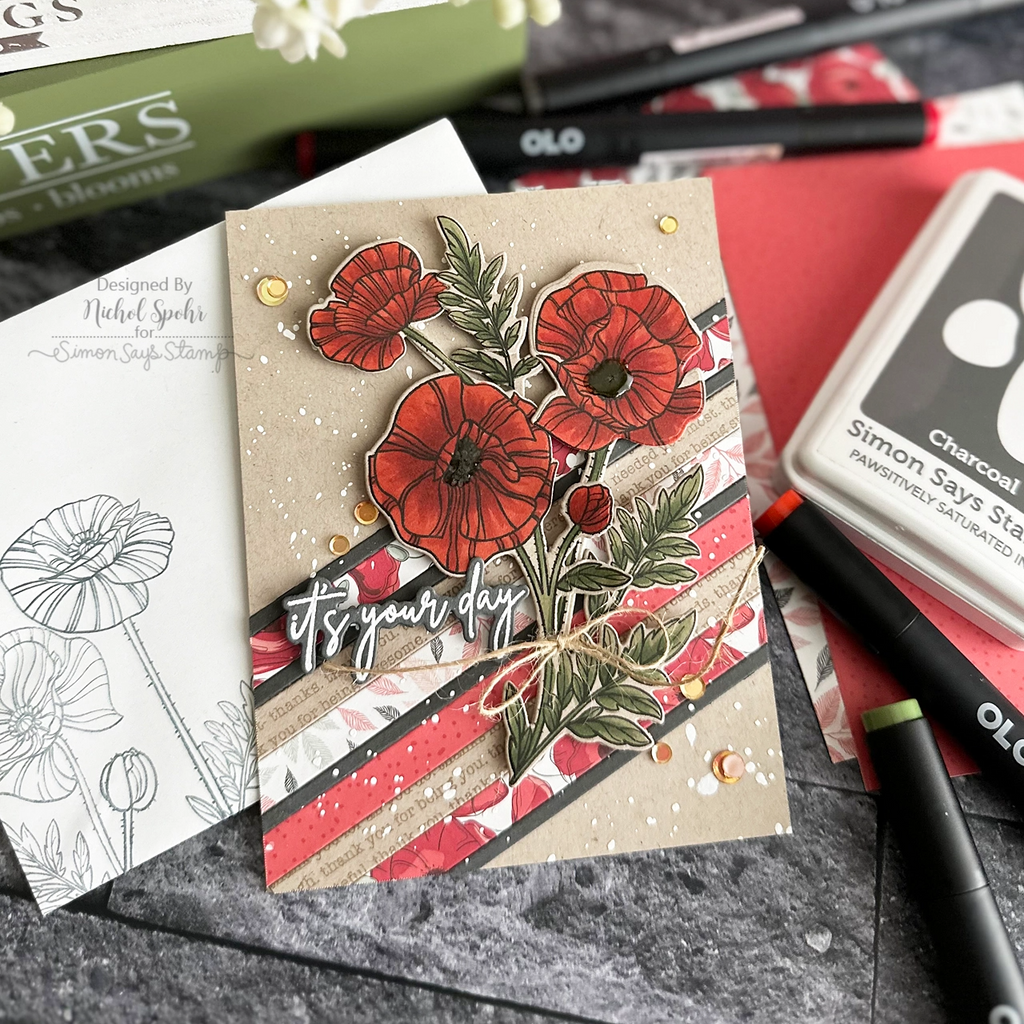 Simon Says Clear Stamps POPPY PERFECTION sss202517c Poppies Card | color-code:ALT15