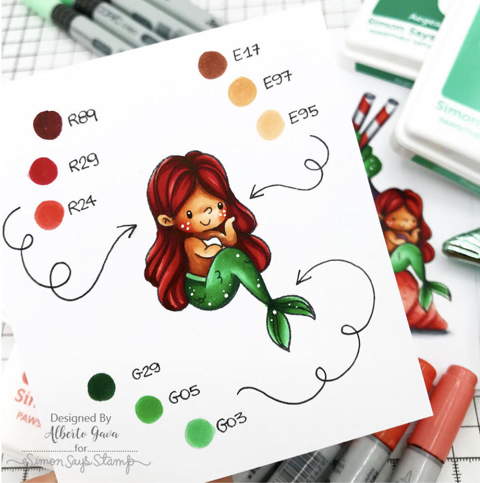 Simon Says Clear Stamps VITAMIN SEA sss202639c Mermaid Coloring | color-code:ALT07