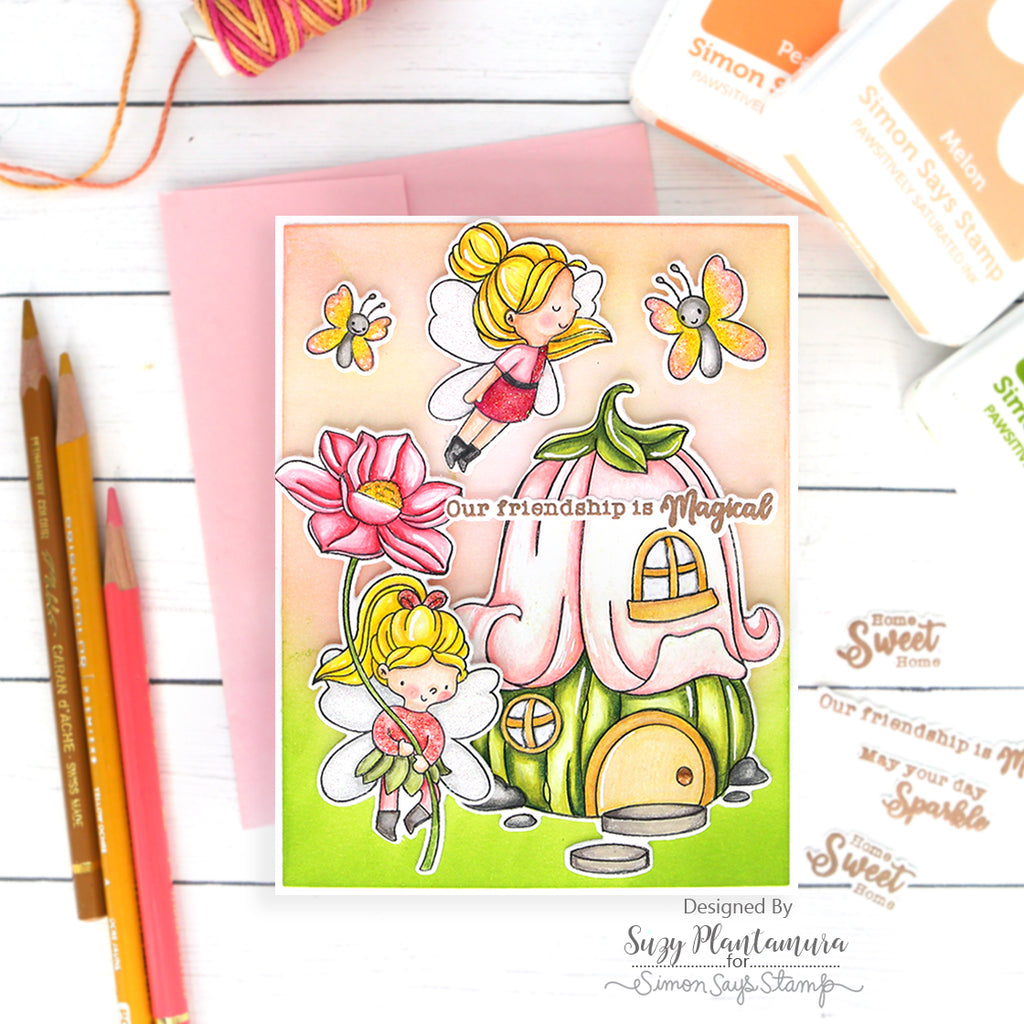 Simon Says Clear Stamps Magical Spring sss202676c Fairies Spring Scene Card | color-code:ALT08
