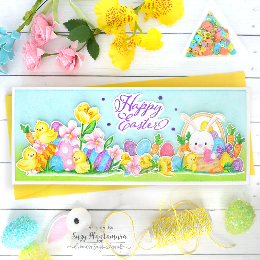 Simon Says Clear Stamps SWEET TWEETS sss202690c Slimline Easter Card | color-code:ALT02