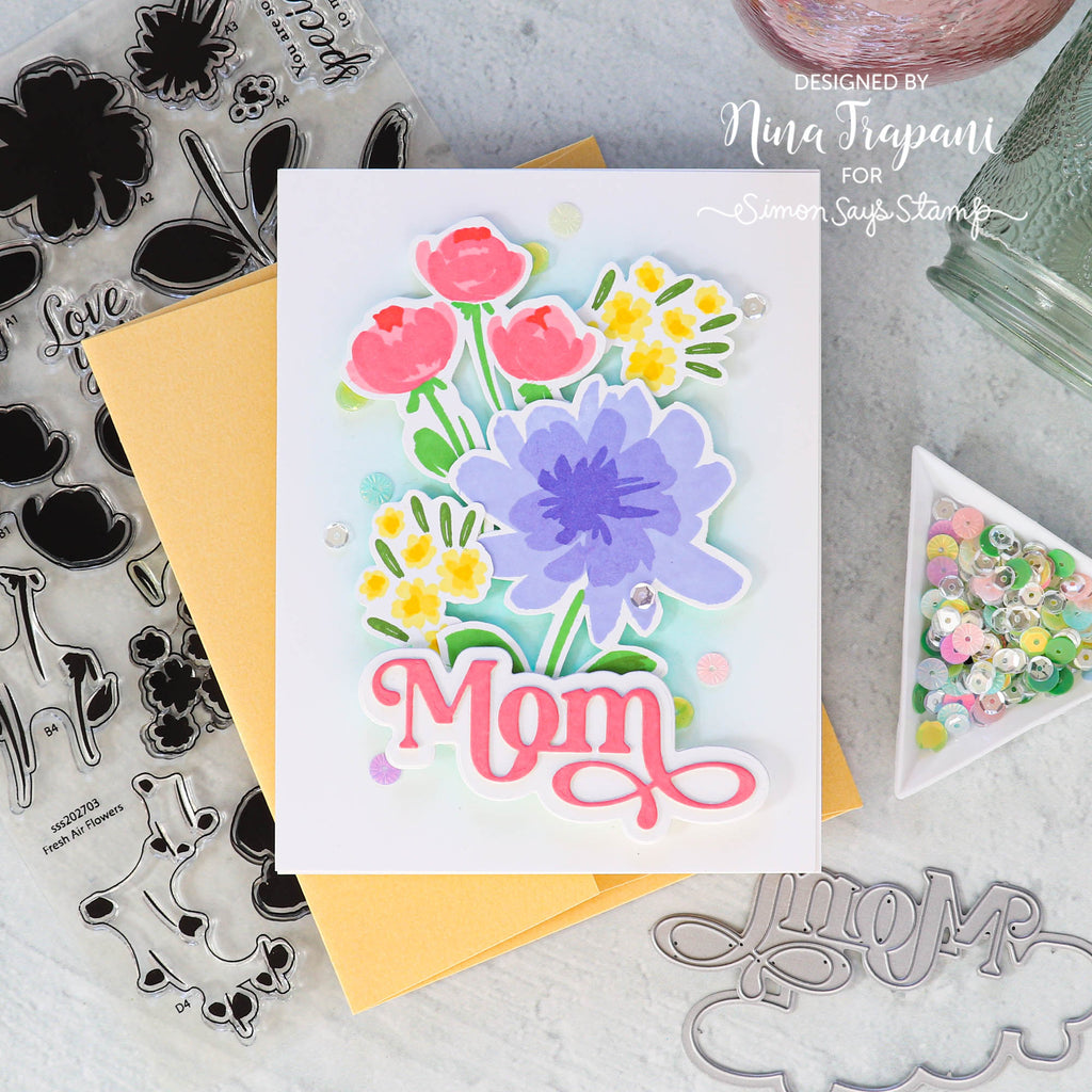 Simon Says Clear Stamps Fresh Air Flowers sss202703 Mother's Day Card | color-code:ALT02