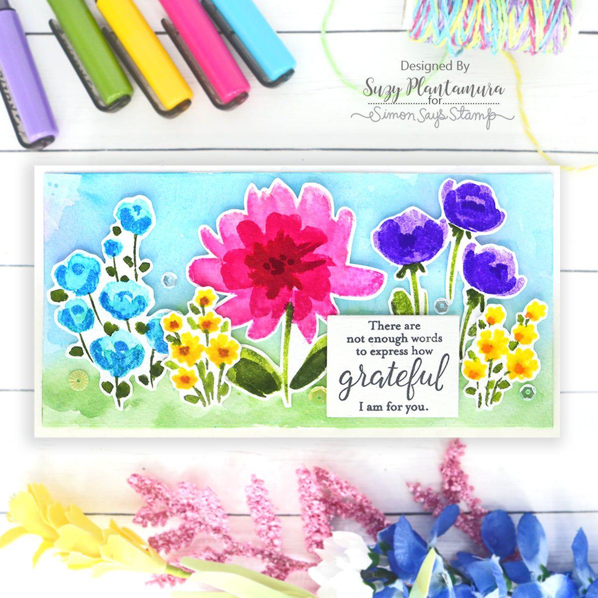 Simon Says Clear Stamps Fresh Air Flowers sss202703 Mother's Day Card | color-code:ALT06