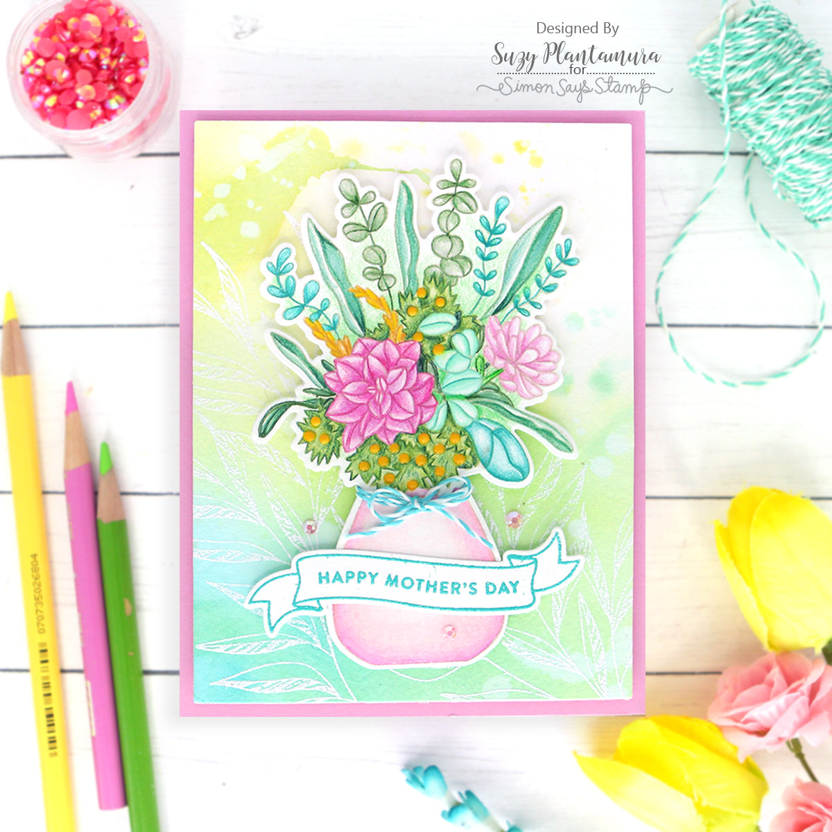 Simon Says Clear Stamps Mother's Day Bouquet sss302682c Mother's Day Card | color-code:ALT01