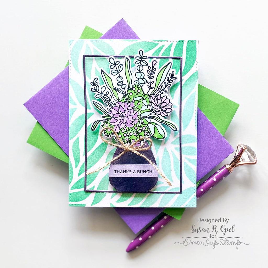 Simon Says Clear Stamps Mother's Day Bouquet sss302682c Thank You Card | color-code:ALT03