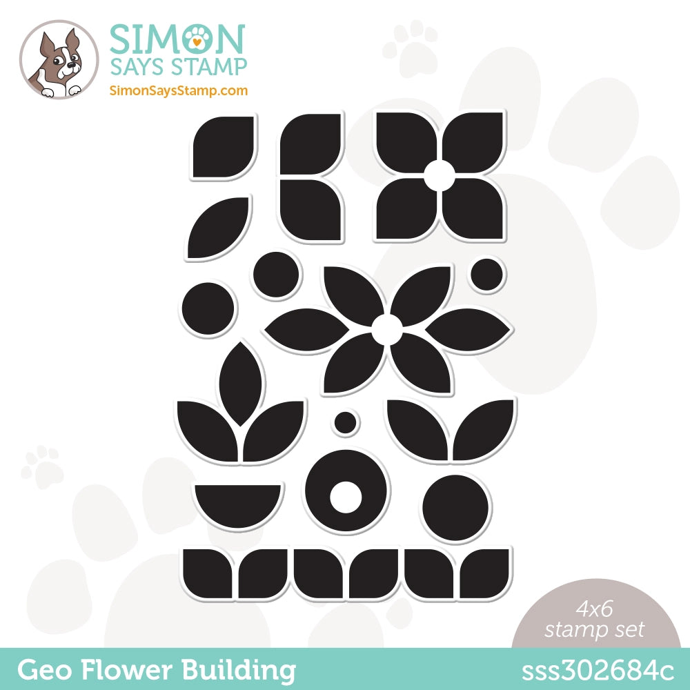 Simon Says Clear Stamps Geo Flower Building sss302684c Beautiful Days
