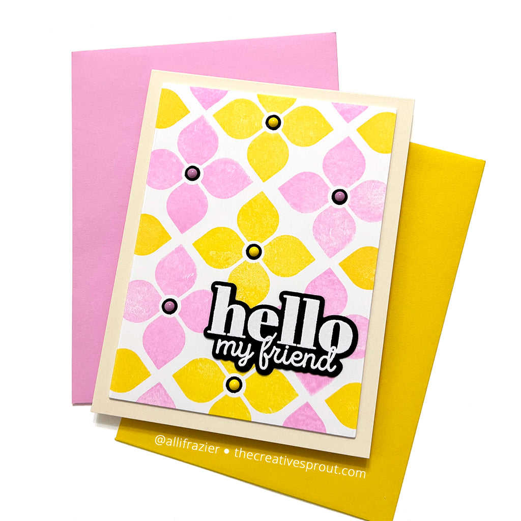 Simon Says Clear Stamps Geo Flower Building sss302684c Hello Card | color-code:ALT01