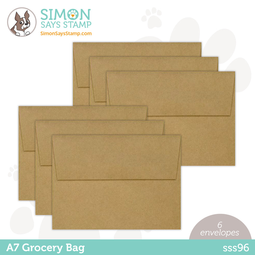 Simon Says Stamp Envelopes A7 GROCERY BAG sss96 Be Creative