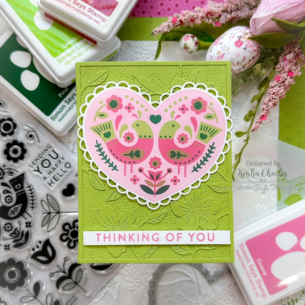 Simon Says Stamp HAPPY HELLO Wafer Dies sssd112616c Thinking of You Card | color-code:ALT03